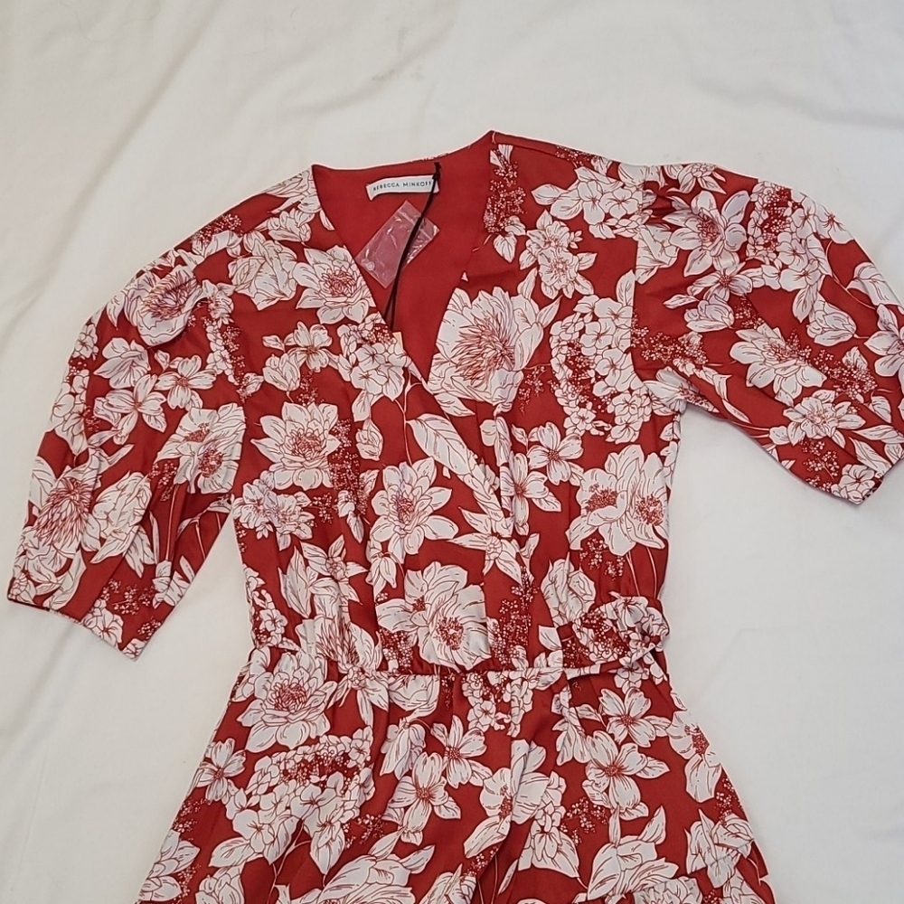 NWT Rebecca Minkoff Red Floral Wrap Dress … - Picture 8 of 16